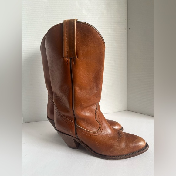 Vintage Frye Boots Genuine Leather Pull-on Western Boots Brown Women’s US 8 - Picture 4 of 16